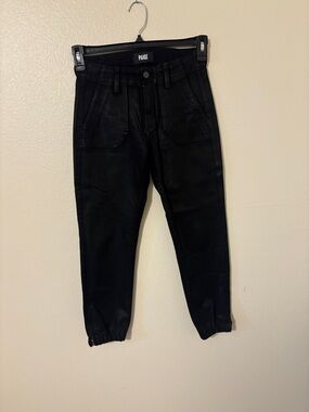 PAIGE Black High-Rise Jogger Pants